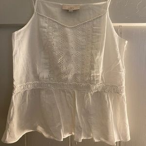 NWT- Peplum top with laced detail
